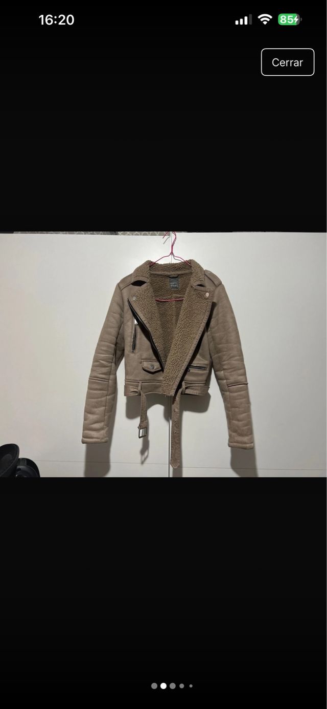 Chaqueta efecto ante con borreguito