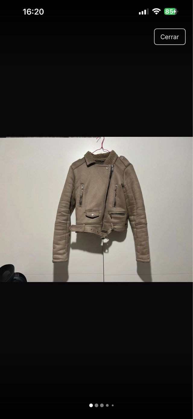 Chaqueta efecto ante con borreguito