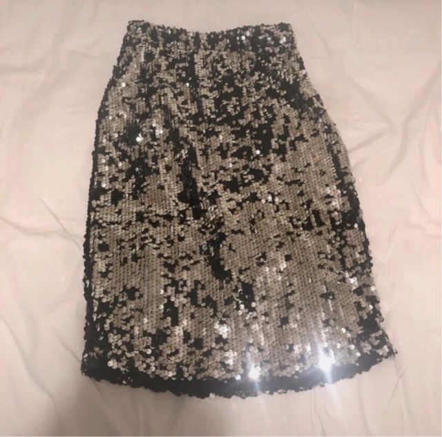 Falda BDBA lentejuelas plateadas sin estrenar