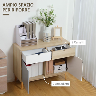 Mobiletto Multiuso Stile Nordico, Armadietto Due A