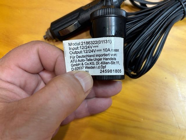 Cable alargador mechero 5 metros