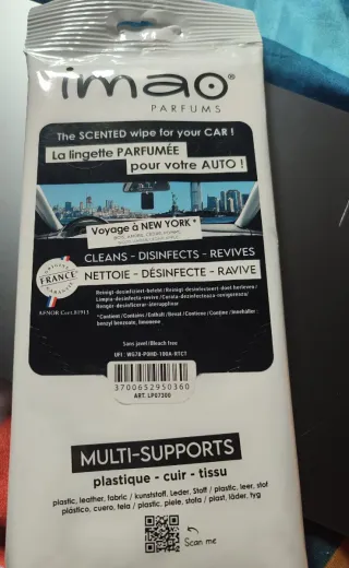 toallitas perfumadas para coche de la marca Imao