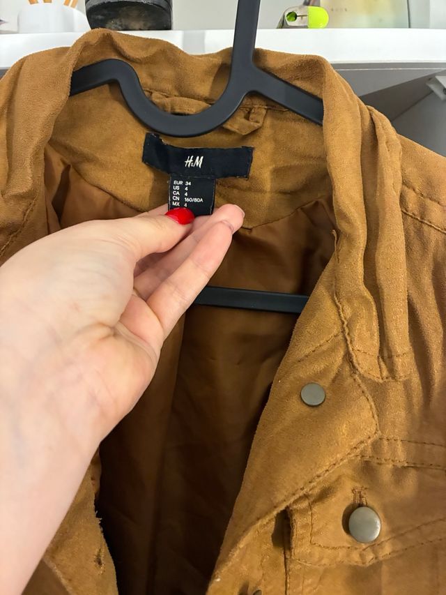 Chaqueta H&M Suede Marrón Talla 34