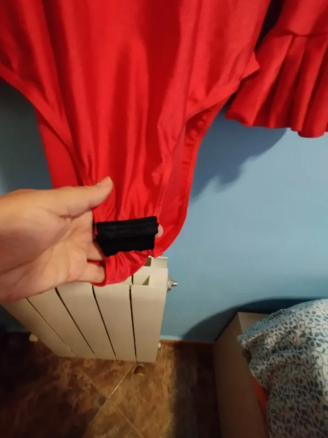 Body Flamenco Rociera Elástico Rojo