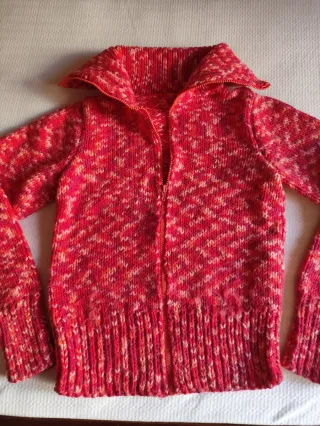 Jersey tejido a mano con cremallera