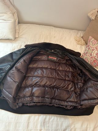 Cazadora de cuero Chevignon marrón