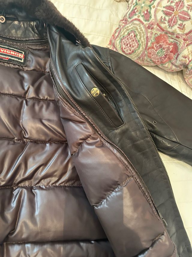 Cazadora de cuero Chevignon marrón