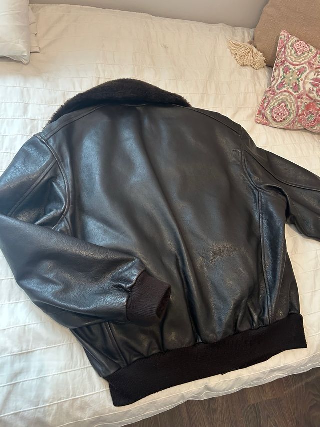 Cazadora de cuero Chevignon marrón