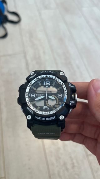 Reloj Skyline Táctico Negro Verde Militar