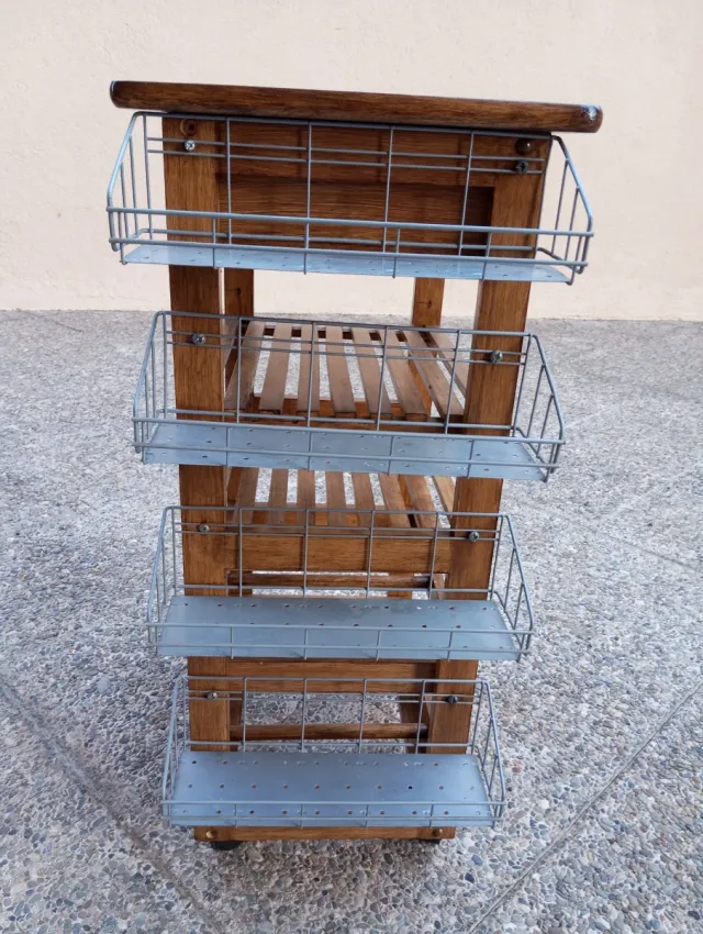 Carrito Auxiliar Madera y Metal