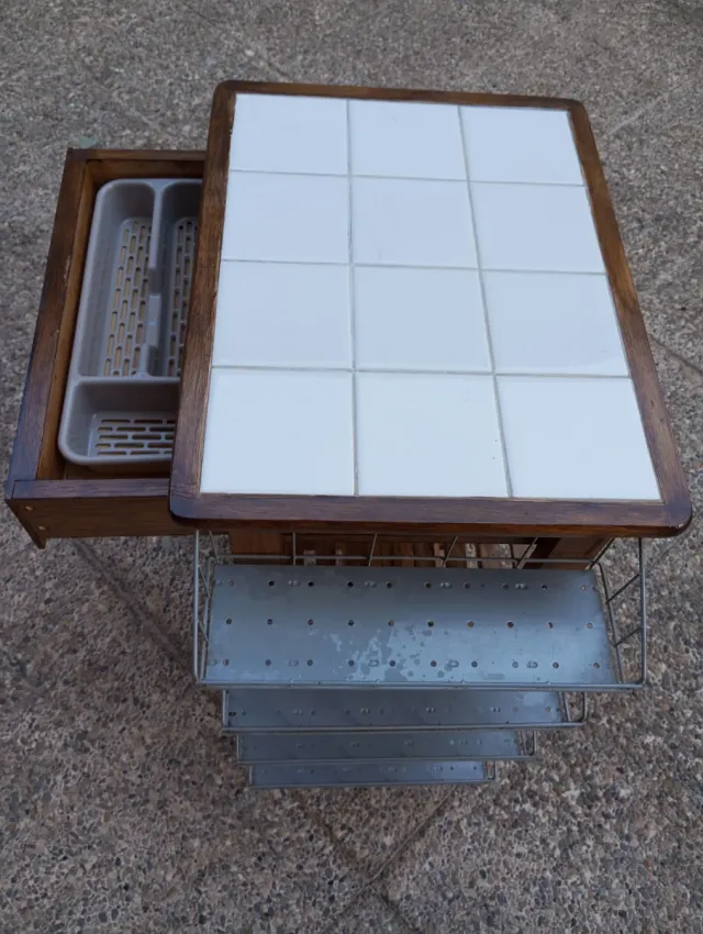 Carrito Auxiliar Madera y Metal