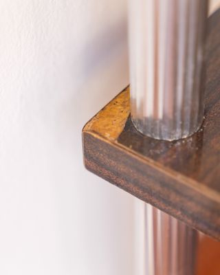 Carrello ausiliario vintage in legno e cromo anni '60