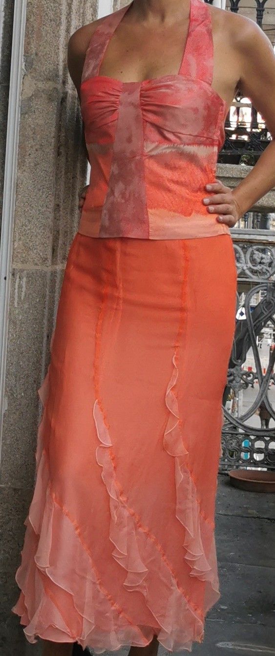 Conjunto 3 piezas fiesta coral/naranja