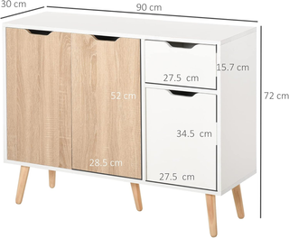 Mobiletto Multiuso con Cassetto e Armadietti, Cred