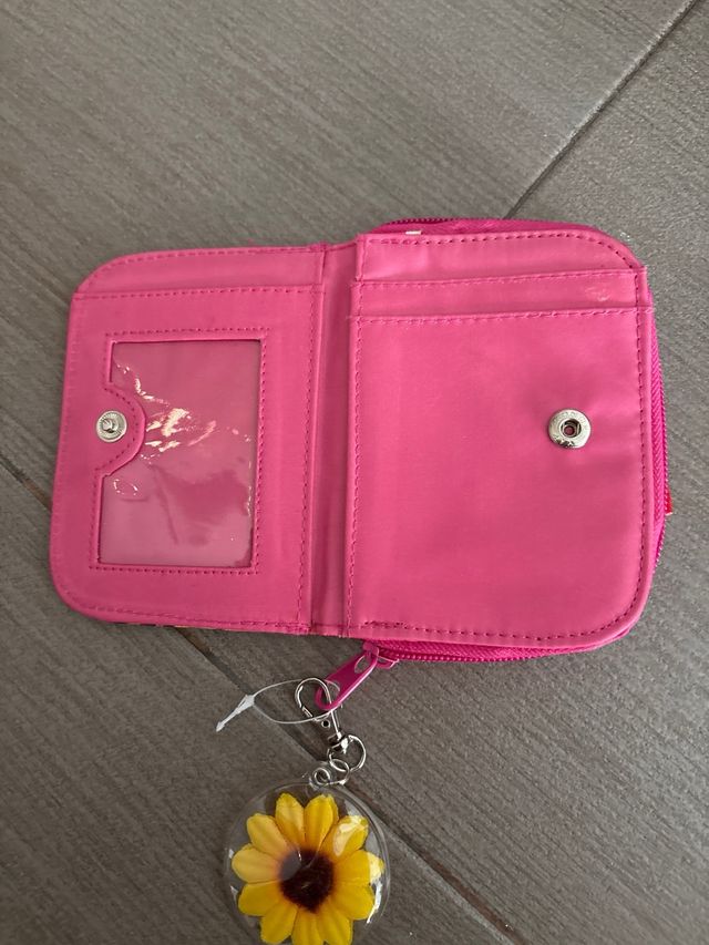 Monedero infantil con llavero de girasol