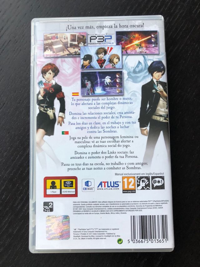 Persona 3 Portable PSP PAL ESP