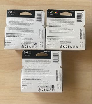 2 Cartuchos HP 301 Negro y 1 HP 301XL Color