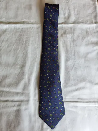 Corbata Hermes azul y verde