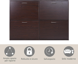 Scarpiera Ingresso Salvaspazio Slim con 4 Ante a R