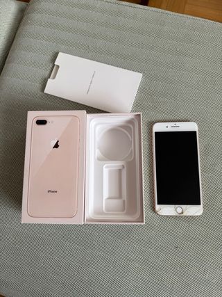 iPhone 8 Plus Rosa 64GB con Caja Original y funda.