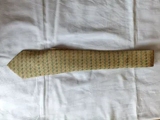 Corbata Hermes Verde y Amarilla