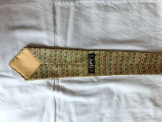 Corbata Hermes Verde y Amarilla