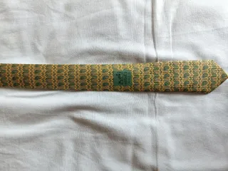 Corbata Hermes Verde y Amarilla
