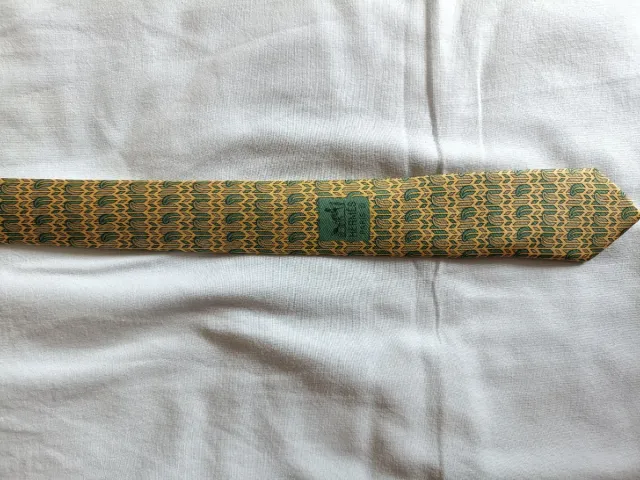 Corbata Hermes Verde y Amarilla