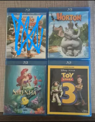 Lote 3 Películas Blu-ray Animación Español