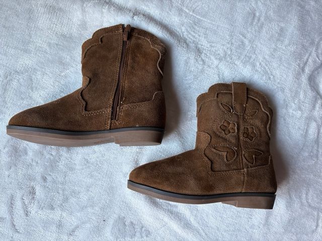 NEW Zara Kids Brown Suede Cowboy / Western Boots