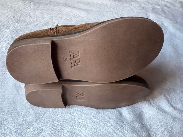 NEW Zara Kids Brown Suede Cowboy / Western Boots