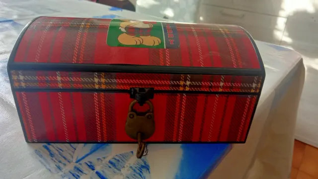 Cofre Vintage Tiny Teddy com 15 cartas e envelopes