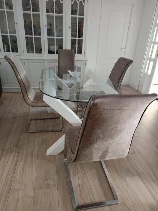 Juego de 4 Sillas Beige