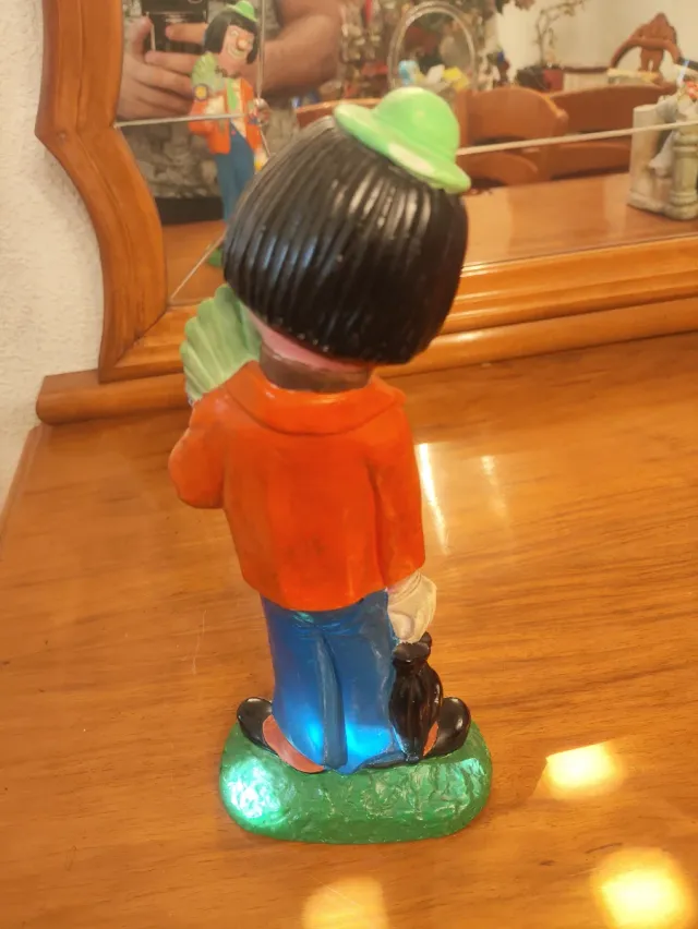 Figura payaso vintage pintada a mano