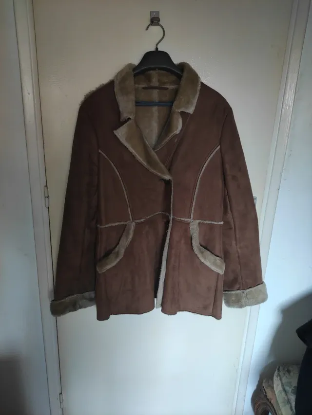 Chaqueta ante y borrego mujer