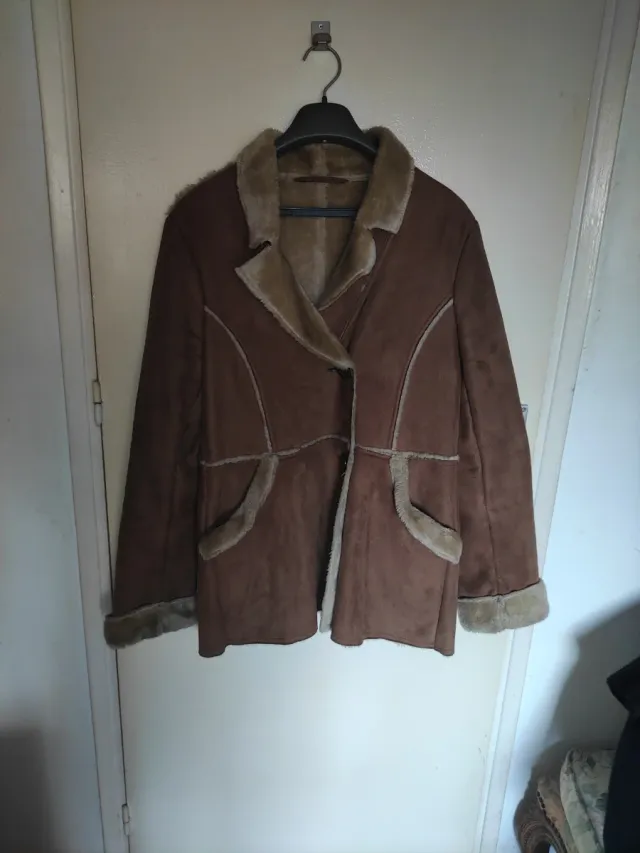 Chaqueta ante y borrego mujer