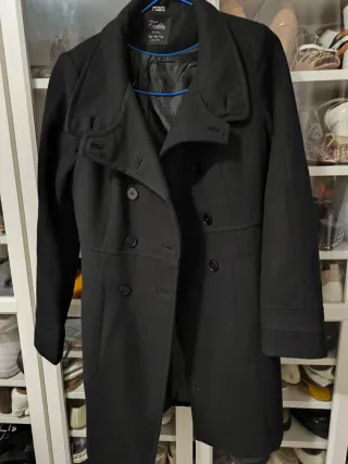 Abrigo paño Zara negro