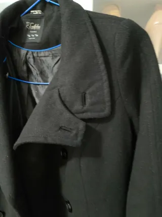 Abrigo paño Zara negro