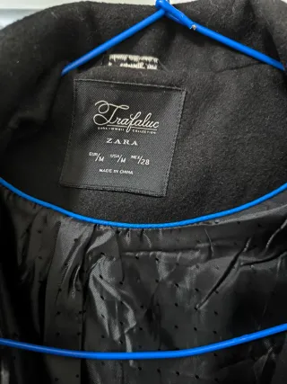 Abrigo paño Zara negro