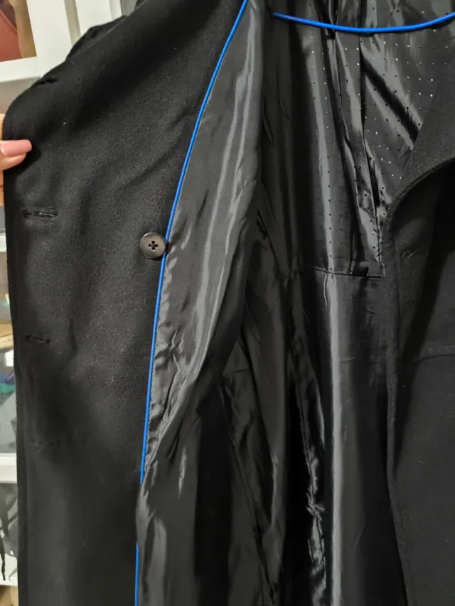 Abrigo paño Zara negro