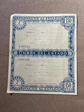 Timbre del Estado 150 Ptas