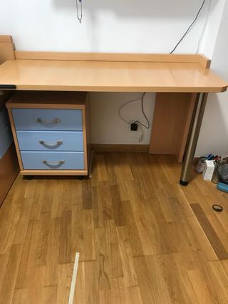 Cama nido 90cm madera con cajones y colchones