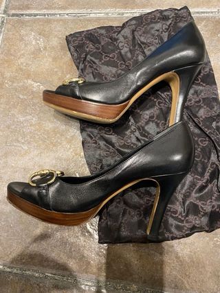 Zapatos Gucci Tacón Madera Peep Toe
