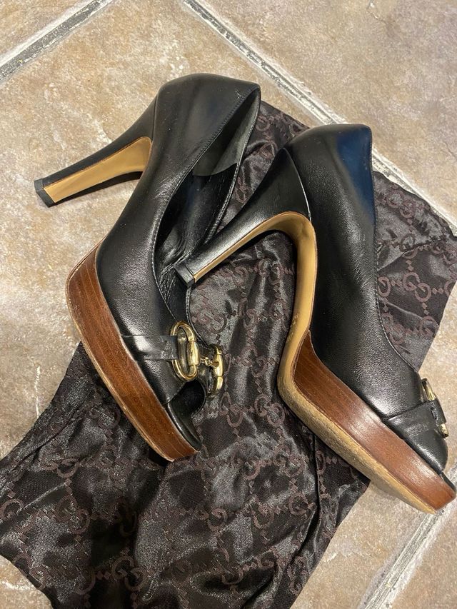 Zapatos Gucci Tacón Madera Peep Toe