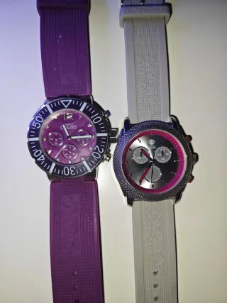 2 Relojes Calgary Morado y Plateado
