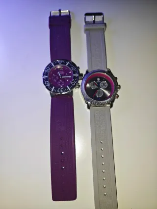 2 Relojes Calgary Morado y Plateado