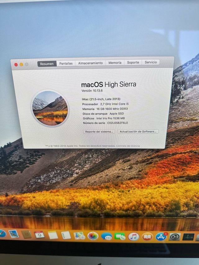 iMac 21.5 / 16GB RAM / 1.25TB SSD