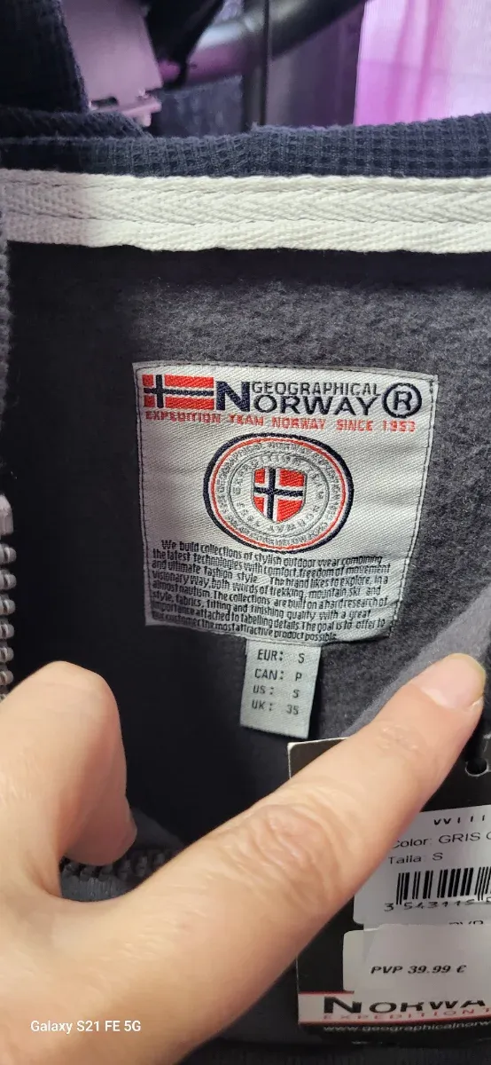 Sudadera Geographical Norway Gris S