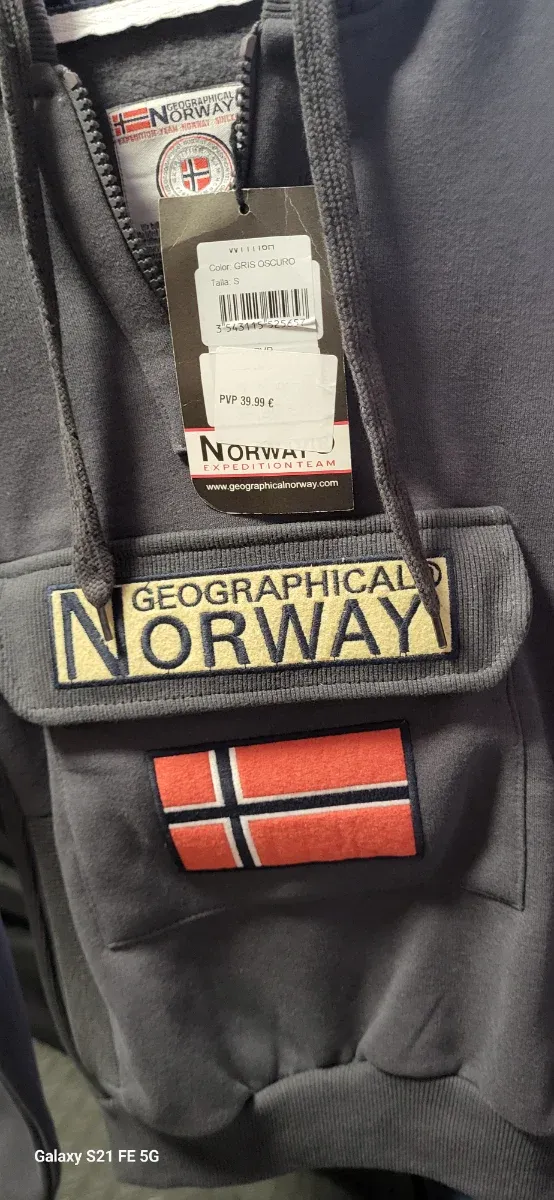 Sudadera Geographical Norway Gris S