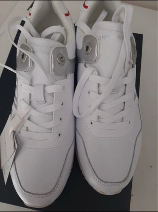 Zapatillas Tommy Hilfiger Mujer Blancas y Plateada